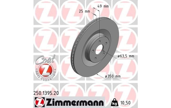 Bromsskiva COAT Z 250.1395.20 Zimmermann