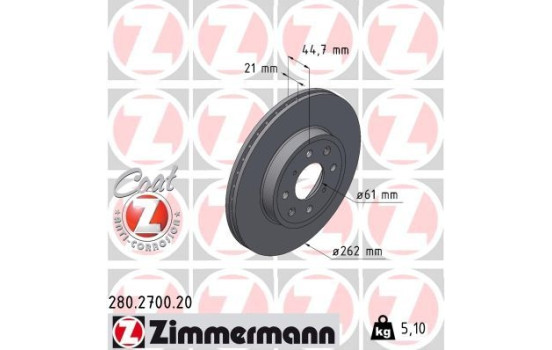 Bromsskiva COAT Z 280.2700.20 Zimmermann
