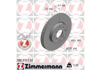 Bromsskiva COAT Z 280.3157.20 Zimmermann