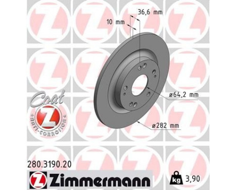 Bromsskiva COAT Z 280.3190.20 Zimmermann