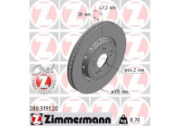 Bromsskiva COAT Z 280.3191.20 Zimmermann