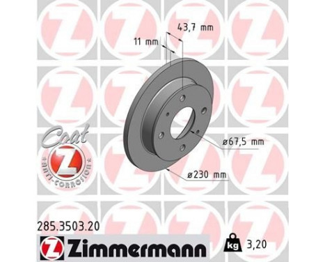 Bromsskiva COAT Z 285.3503.20 Zimmermann