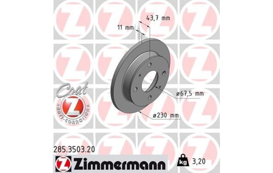 Bromsskiva COAT Z 285.3503.20 Zimmermann