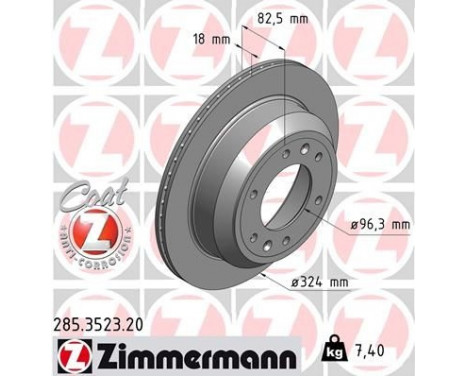 Bromsskiva COAT Z 285.3523.20 Zimmermann