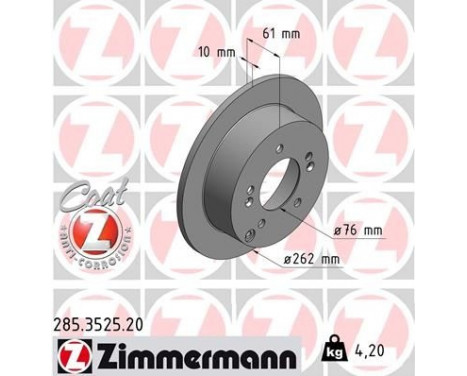 Bromsskiva COAT Z 285.3525.20 Zimmermann
