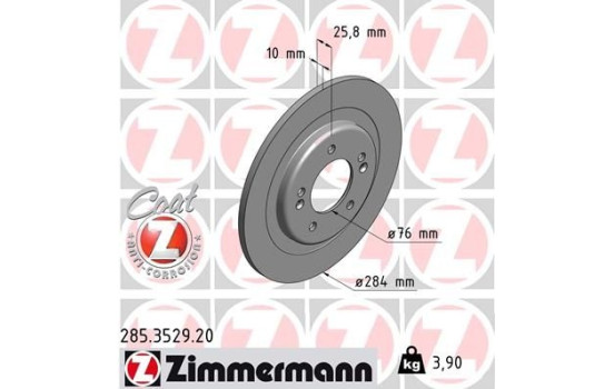 Bromsskiva COAT Z 285.3529.20 Zimmermann
