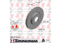 Bromsskiva COAT Z 285.3534.20 Zimmermann