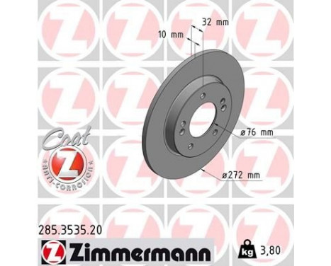 Bromsskiva COAT Z 285.3535.20 Zimmermann