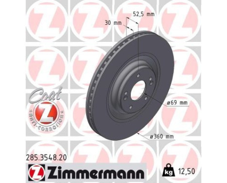 Bromsskiva COAT Z 285.3548.20 Zimmermann