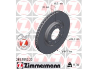 Bromsskiva COAT Z 285.3552.20 Zimmermann