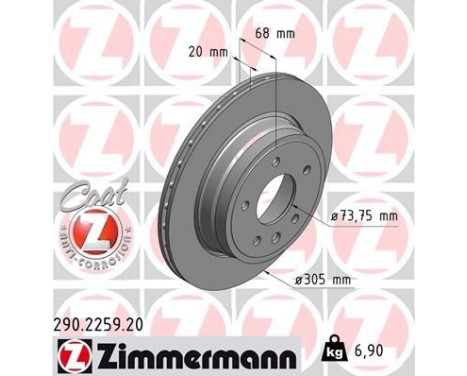 Bromsskiva COAT Z 290.2259.20 Zimmermann