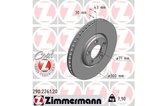Bromsskiva COAT Z 290.2261.20 Zimmermann