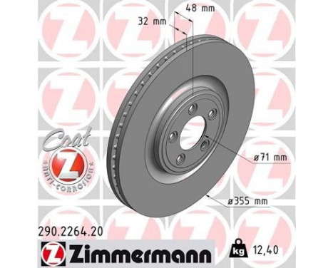 Bromsskiva COAT Z 290.2264.20 Zimmermann