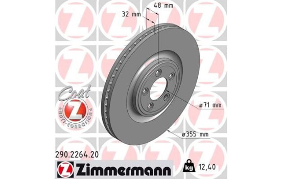 Bromsskiva COAT Z 290.2264.20 Zimmermann