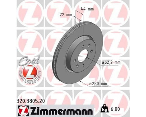 Bromsskiva COAT Z 320.3805.20 Zimmermann