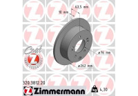 Bromsskiva COAT Z 320.3812.20 Zimmermann