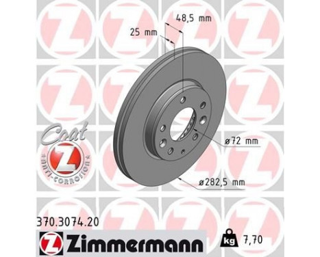 Bromsskiva COAT Z 370.3074.20 Zimmermann