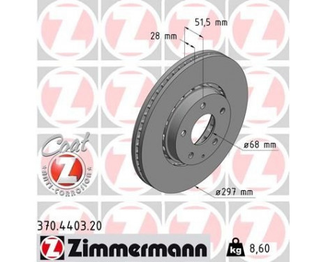 Bromsskiva COAT Z 370.4403.20 Zimmermann