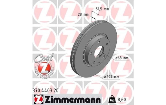Bromsskiva COAT Z 370.4403.20 Zimmermann
