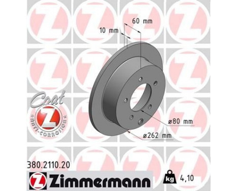 Bromsskiva COAT Z 380.2110.20 Zimmermann