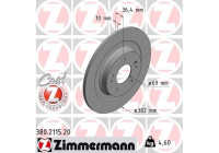 Bromsskiva COAT Z 380.2115.20 Zimmermann