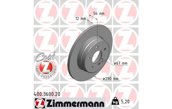 Bromsskiva COAT Z 400.3600.20 Zimmermann