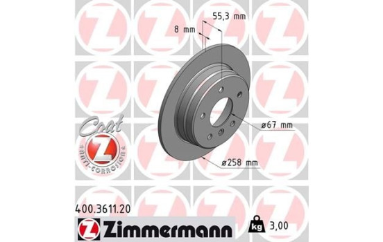 Bromsskiva COAT Z 400.3611.20 Zimmermann