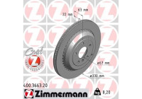Bromsskiva COAT Z 400.3663.20 Zimmermann