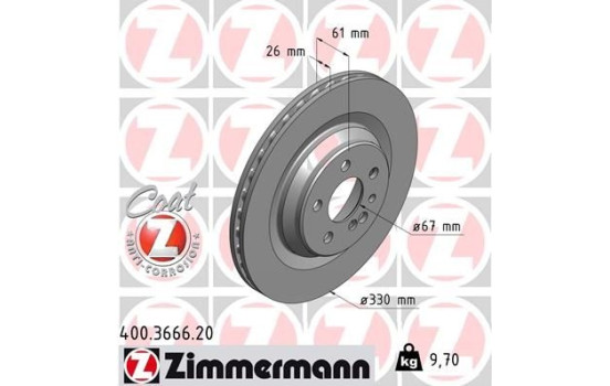 Bromsskiva COAT Z 400.3666.20 Zimmermann