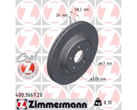 Bromsskiva COAT Z 400.3667.20 Zimmermann