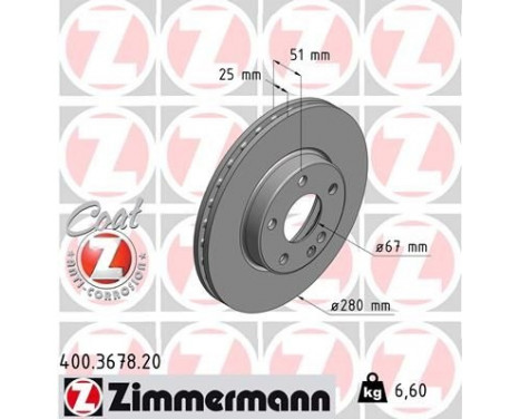 Bromsskiva COAT Z 400.3678.20 Zimmermann