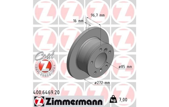 Bromsskiva COAT Z 400.6469.20 Zimmermann, bild 2