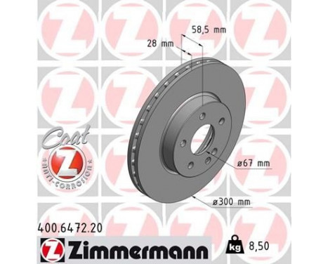 Bromsskiva COAT Z 400.6472.20 Zimmermann