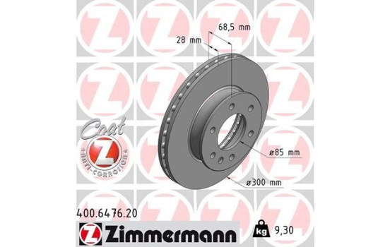 Bromsskiva COAT Z 400.6476.20 Zimmermann