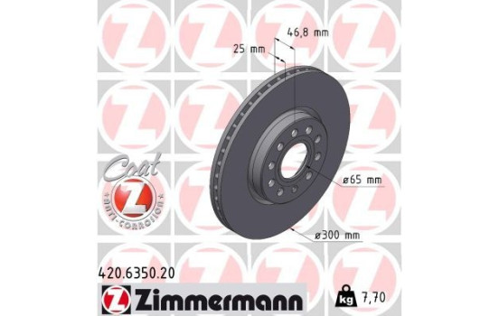 Bromsskiva COAT Z 420.6350.20 Zimmermann