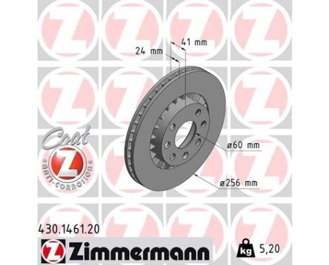 Bromsskiva COAT Z 430.1461.20 Zimmermann