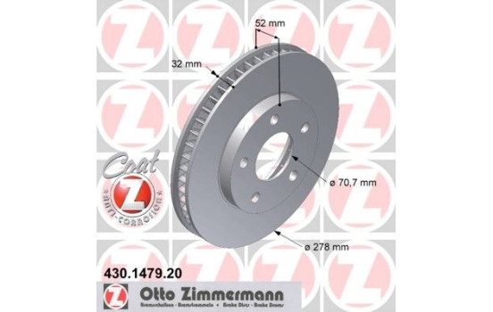 Bromsskiva COAT Z 430.1479.20 Zimmermann
