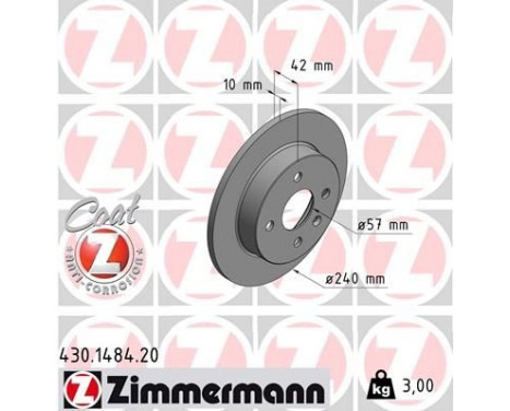 Bromsskiva COAT Z 430.1484.20 Zimmermann