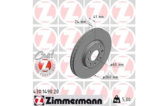 Bromsskiva COAT Z 430.1490.20 Zimmermann