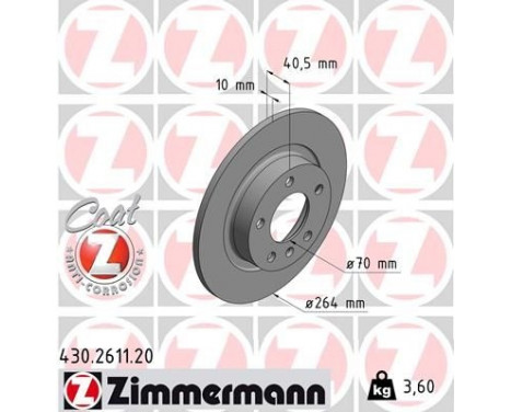 Bromsskiva COAT Z 430.2611.20 Zimmermann