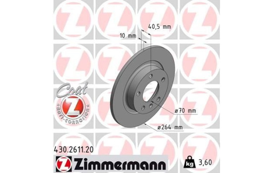 Bromsskiva COAT Z 430.2611.20 Zimmermann