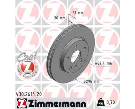 Bromsskiva COAT Z 430.2614.20 Zimmermann