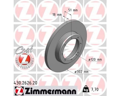 Bromsskiva COAT Z 430.2626.20 Zimmermann