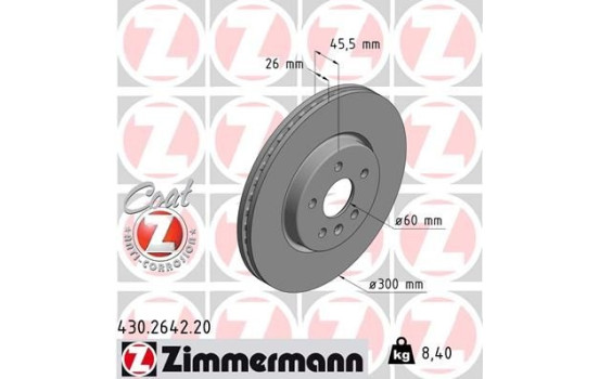 Bromsskiva COAT Z 430.2642.20 Zimmermann