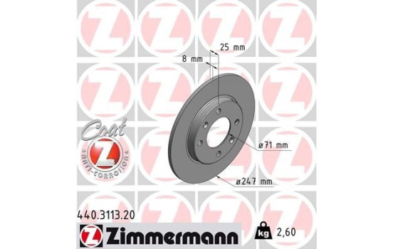 Bromsskiva COAT Z 440.3113.20 Zimmermann