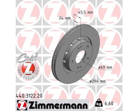 Bromsskiva COAT Z 440.3122.20 Zimmermann