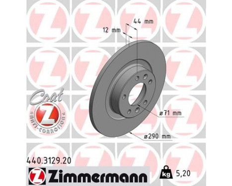 Bromsskiva COAT Z 440.3129.20 Zimmermann