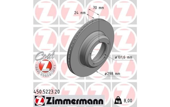Bromsskiva COAT Z 450.5223.20 Zimmermann