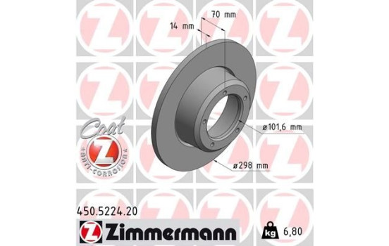 Bromsskiva COAT Z 450.5224.20 Zimmermann