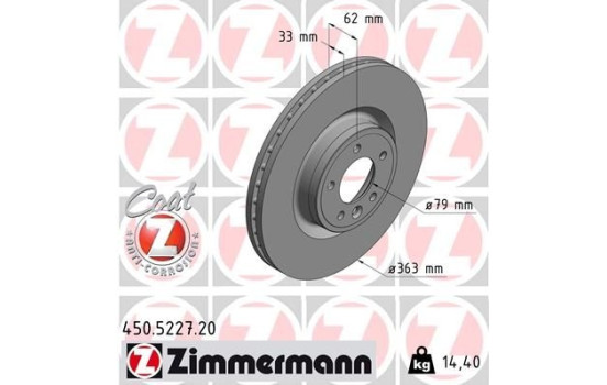 Bromsskiva COAT Z 450.5227.20 Zimmermann
